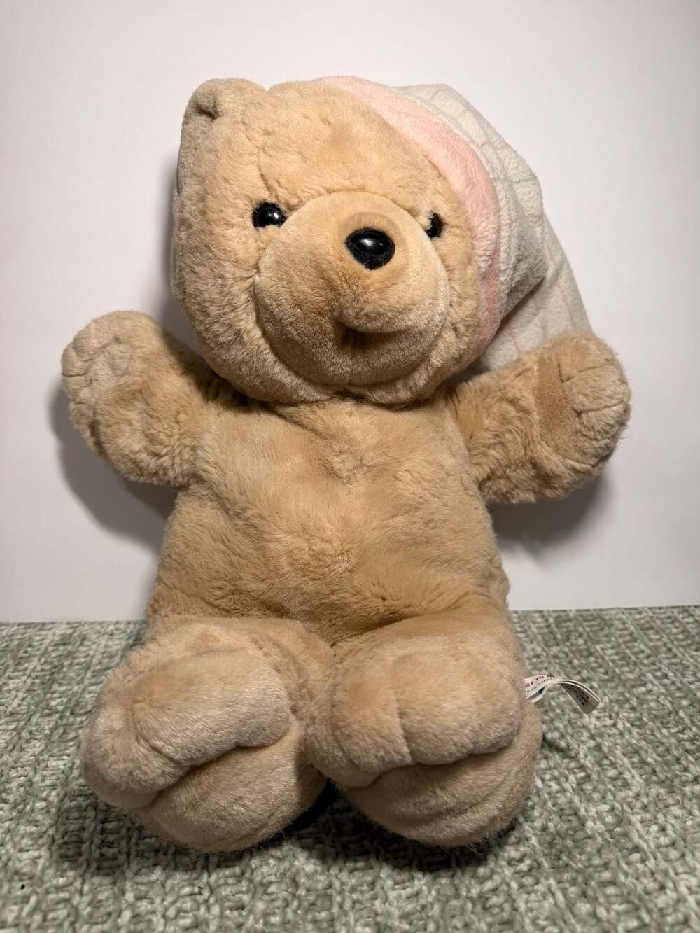Vintage 1986 Chosun Heart to Heart Teddy Bear in Nightcap